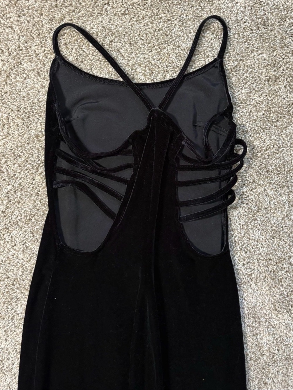 Deadstock Steppinout Black Velvet Maxi Dress Backless Neck Size S - Picture 3 of 5